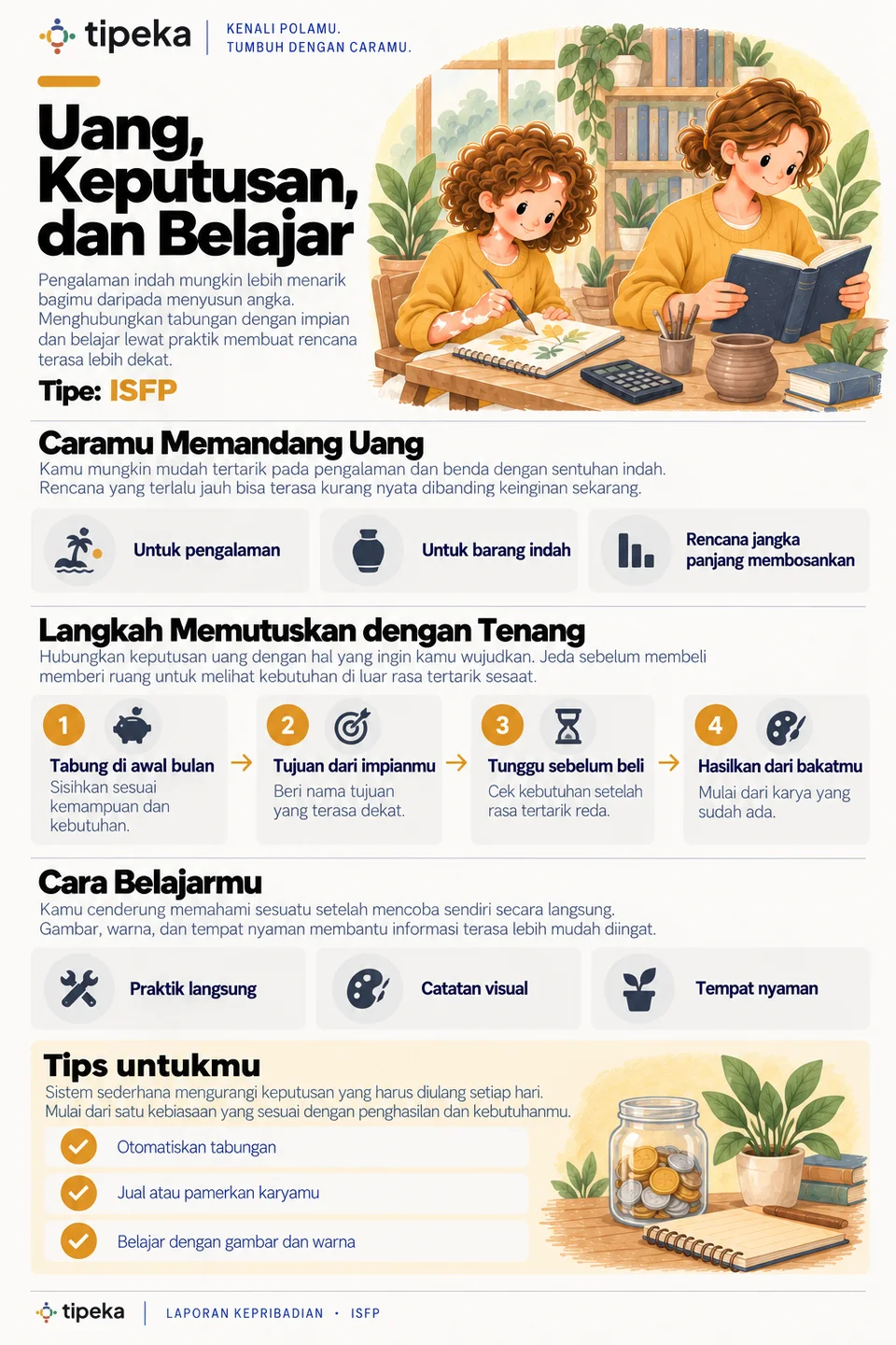 Contoh halaman 17: Uang, keputusan, dan belajar (ISFP)